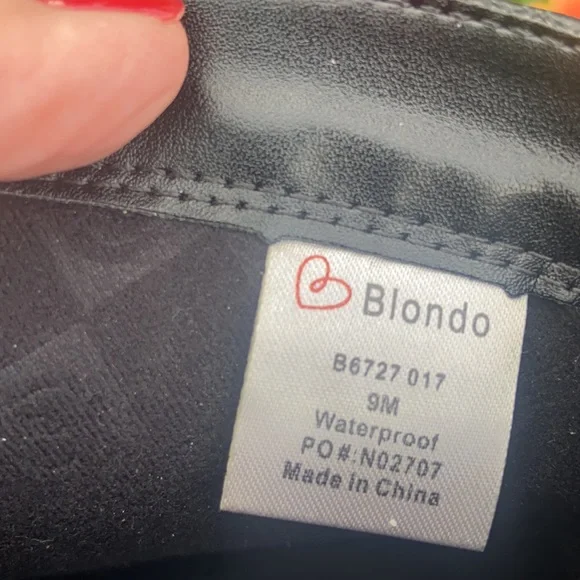 ☔️ New Blondo Black Leather Combat Booties WATERPROOF ☔️ - Picture 16 of 16